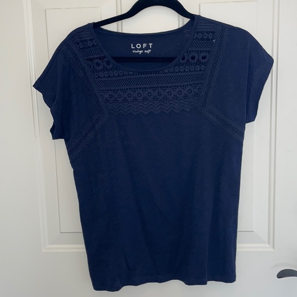 LOFT Tops - Loft Short Sleeve Navy Brand New With Tags Size S
